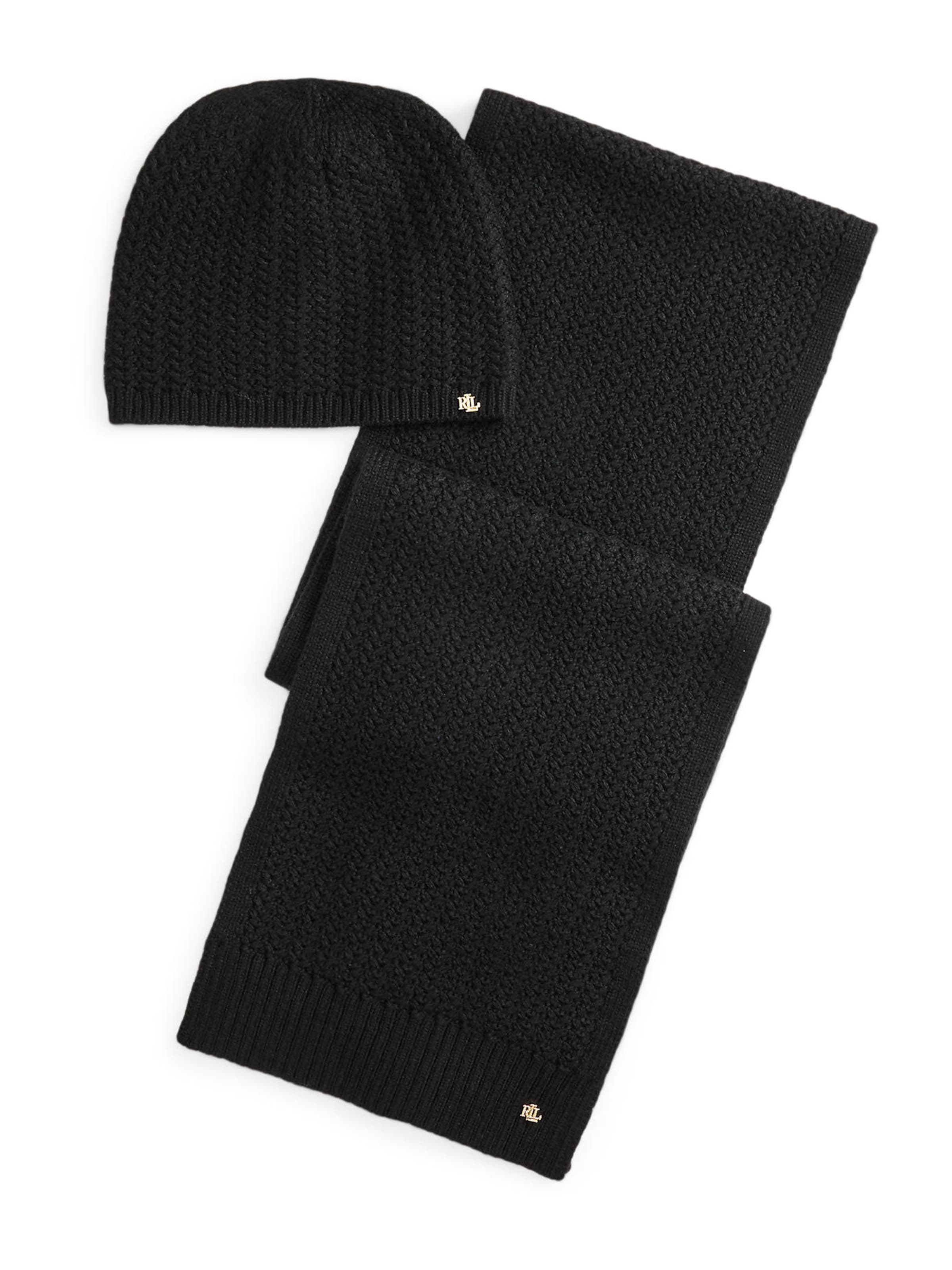 Căciulă de la Lauren Ralph Lauren pe negru: față