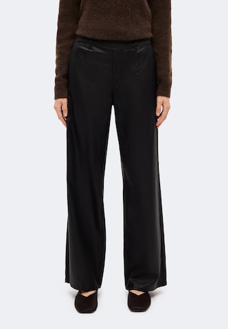 OBJECT Wide leg Broek 'OBJLisa' in Zwart: voorkant