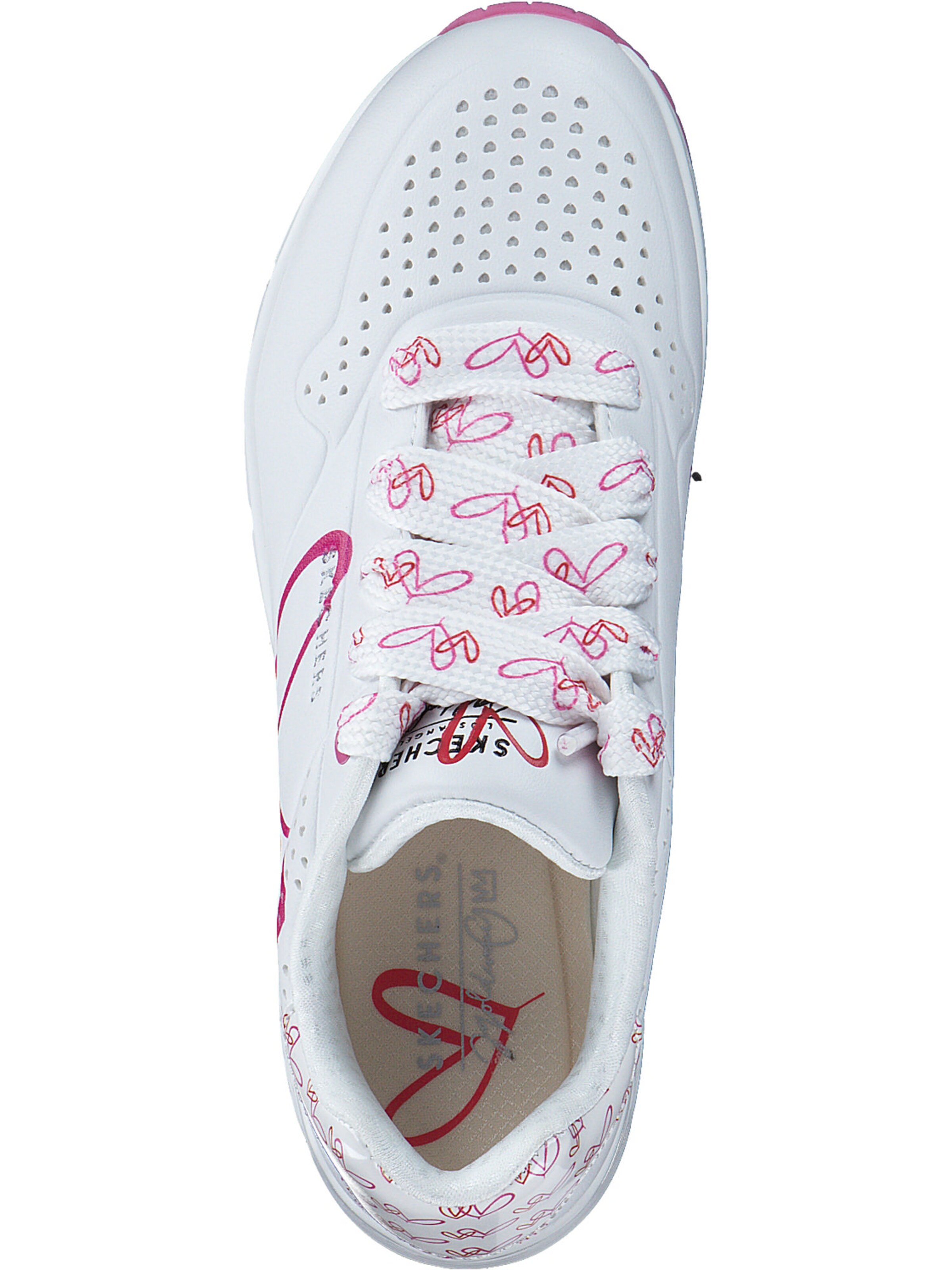 Baskets basses 'Uno - Twin Hearts' SKECHERS en blanc
