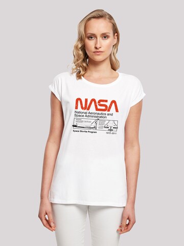 F4NT4STIC Shirt 'NASA Classic Space Shuttle' in Wit: voorkant