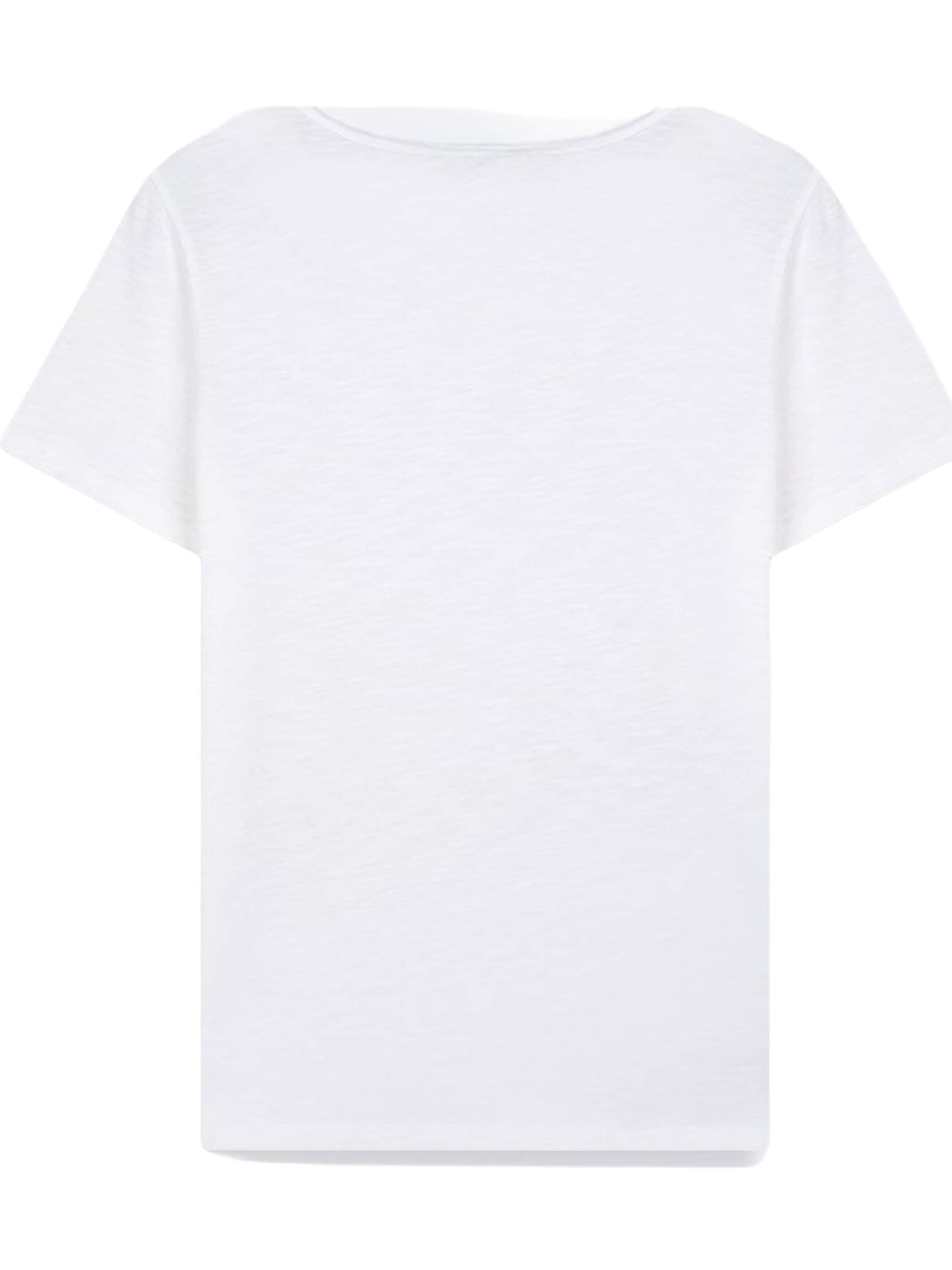 LTB Jeans Shirt 'LTB Jeans Damen-T-Shirt mit U-Ausschnitt' in White: front