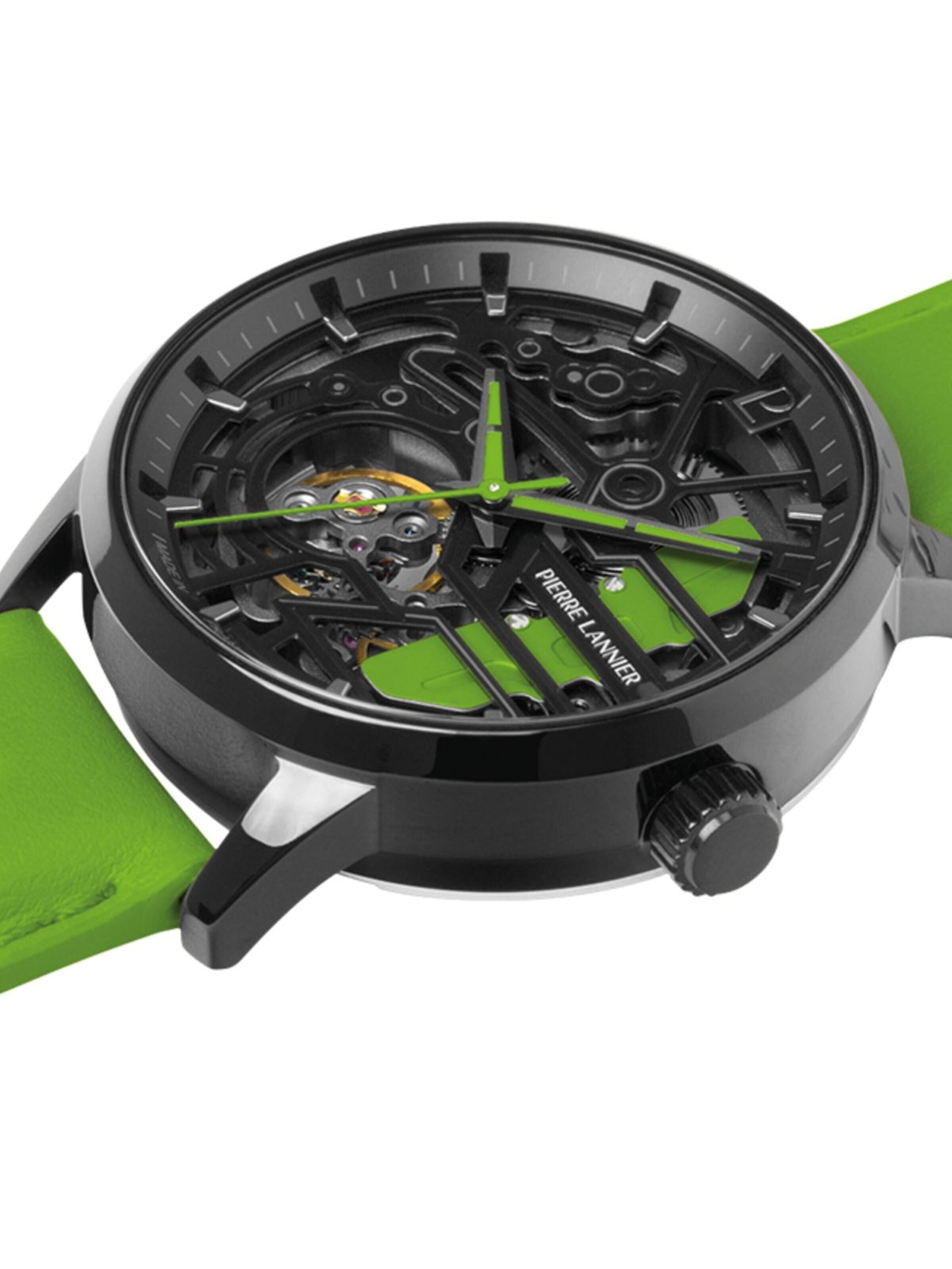 Pierre Lannier Analoog horloge 'Automatic watch Paddock' in Zwart