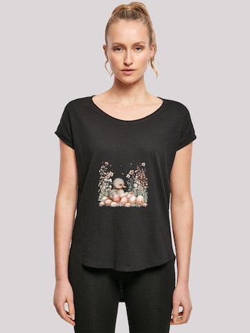 T-shirt 'Ente Ostereier Blumen Küken' F4NT4STIC en noir : devant