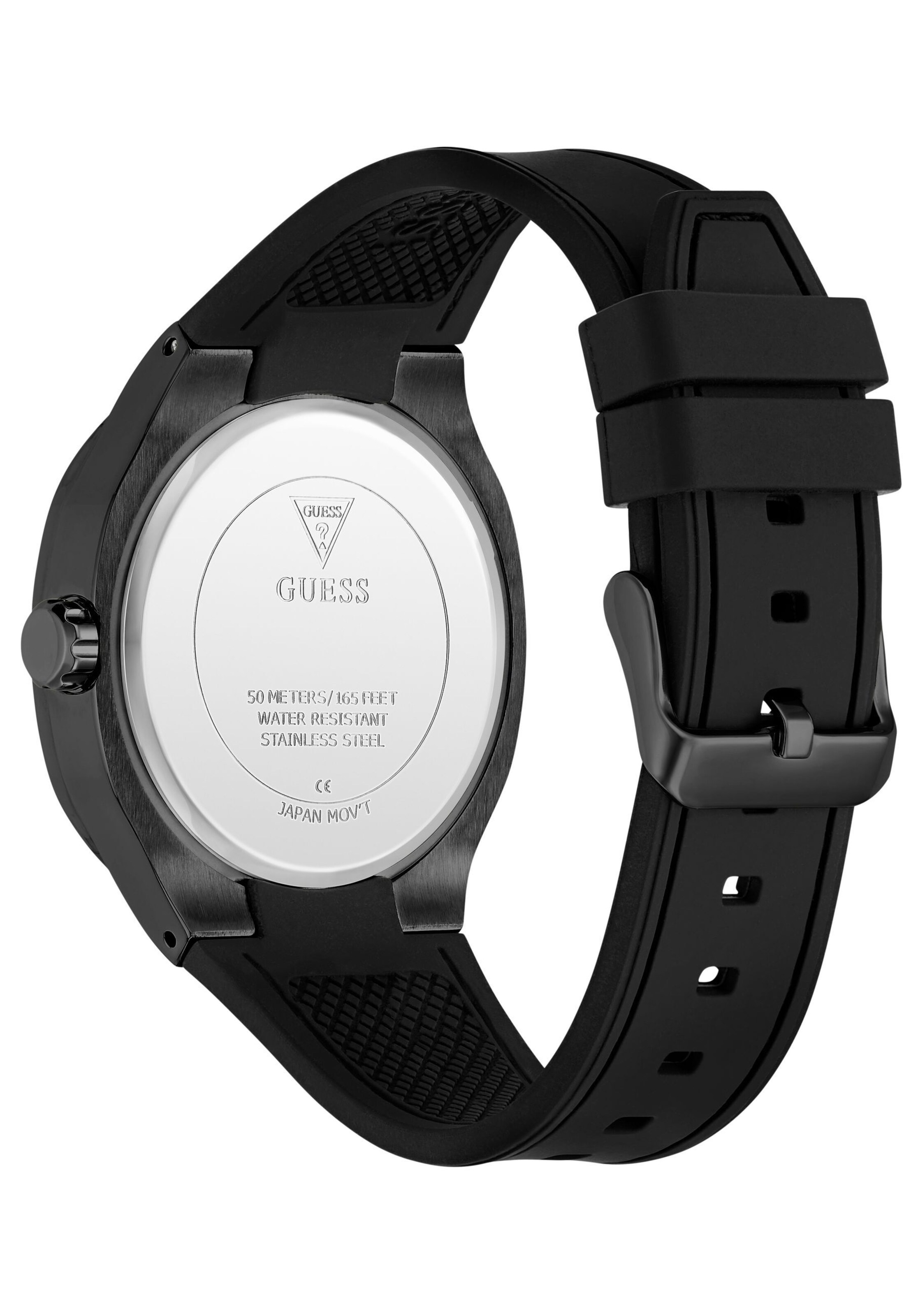 GUESS Analoguhr 'HEADLINE' in Schwarz