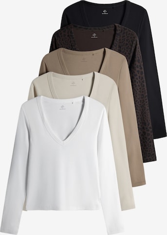 The Set Shirt in Beige: Vorderseite