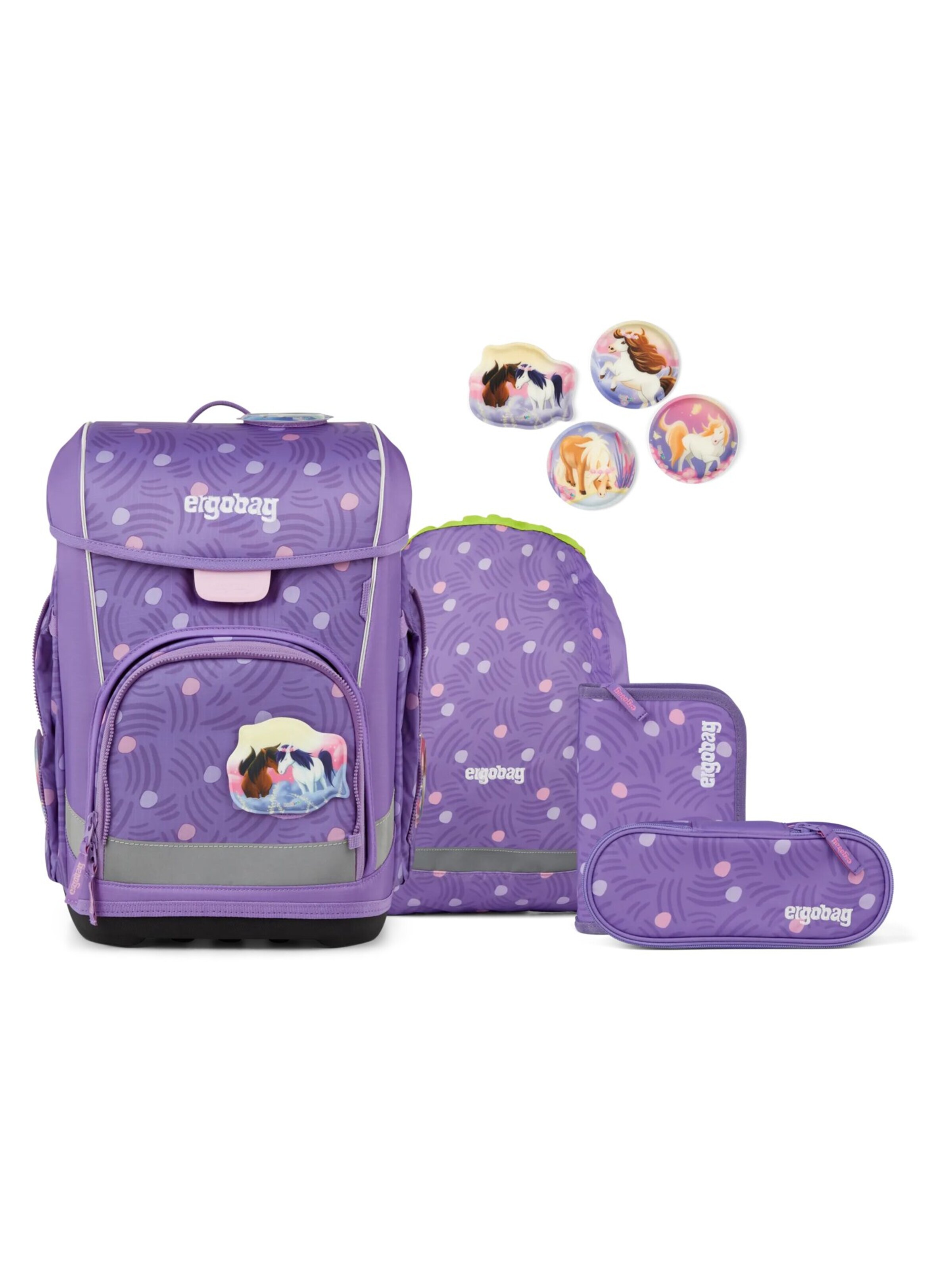 ergobag Backpack 'Schulranzen-Set cubo light Set' in Purple: front