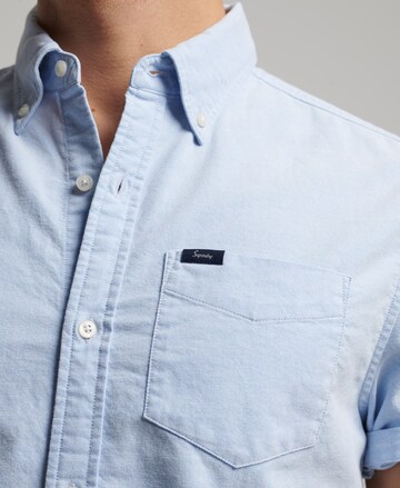 Superdry Regular fit Button Up Shirt 'Oxford' in Blue