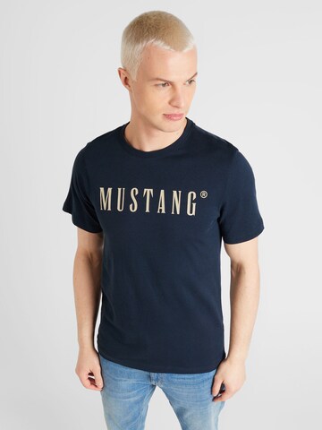 MUSTANG T-shirt 'Austin' i blå: framsida