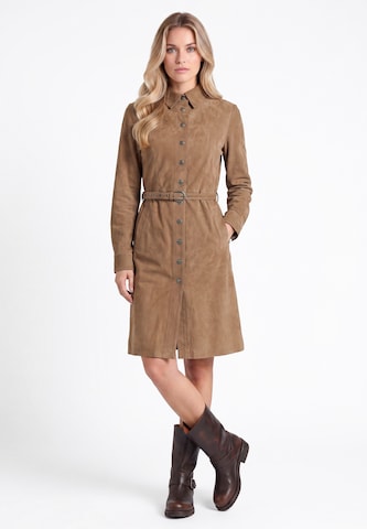 Robe-chemise 'Premium' DreiMaster PREMIUM en beige