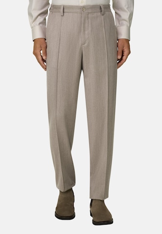 Regular Pantalon à pince Boggi Milano en marron : devant