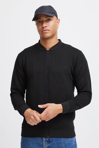 INDICODE JEANS Zip-Up Hoodie 'Bronte' in Black: front