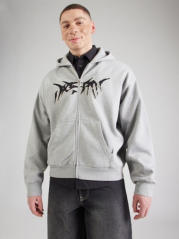 WEEKDAY Zip-Up Hoodie in Grey: front