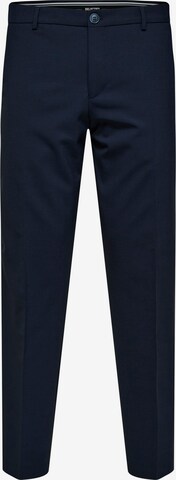 SELECTED HOMME Slim fit Trousers with creases 'Elon' in Blue: front