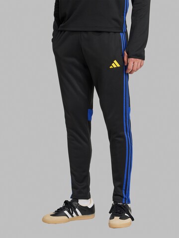 ADIDAS PERFORMANCE Слим фит Спортен панталон 'Tiro 25 Essentials' в черно: отпред