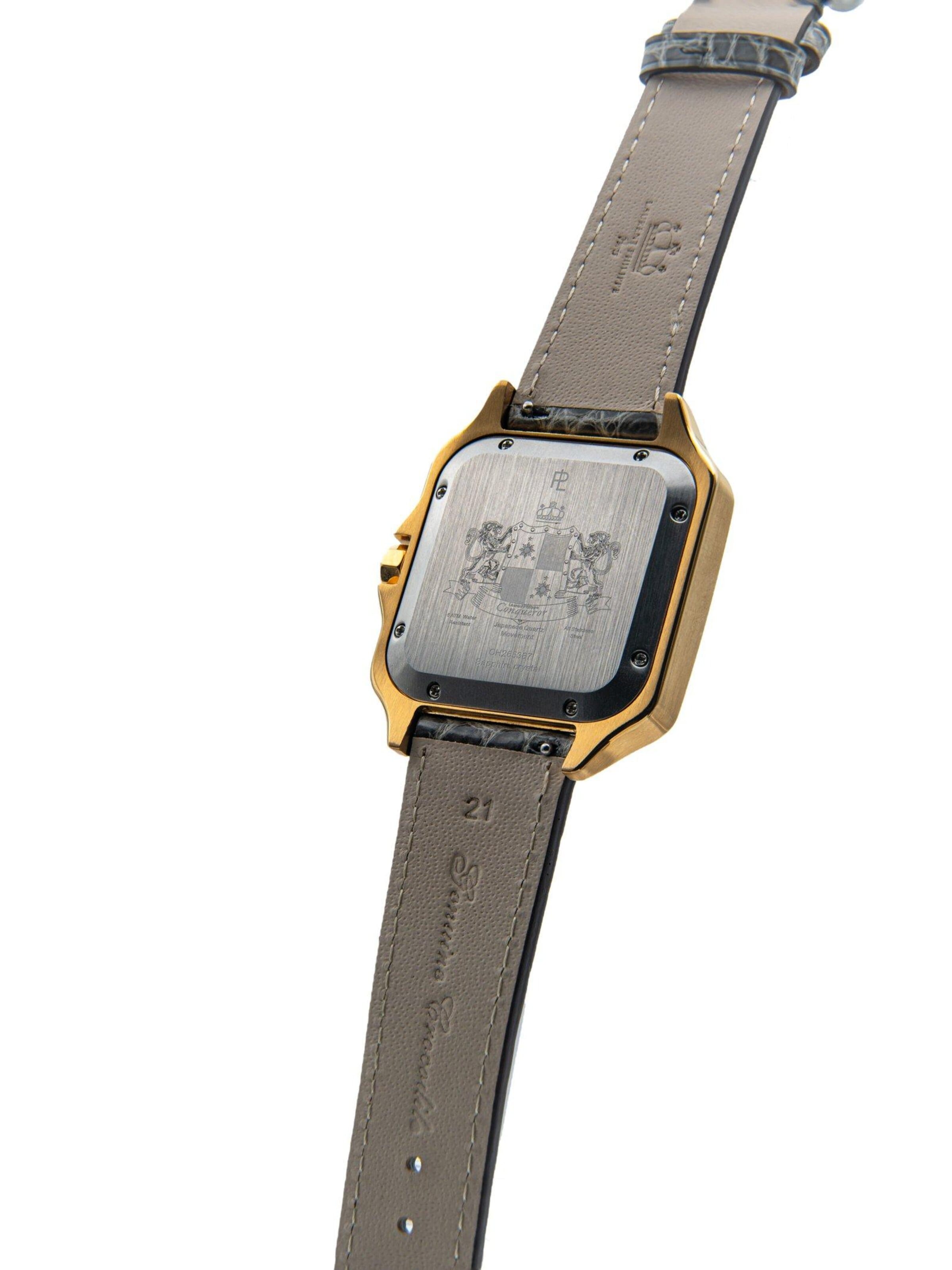 Laurent Philippe - Reloj analógico 'Conqueror The Golden Eye – Platinum Veins' en gris