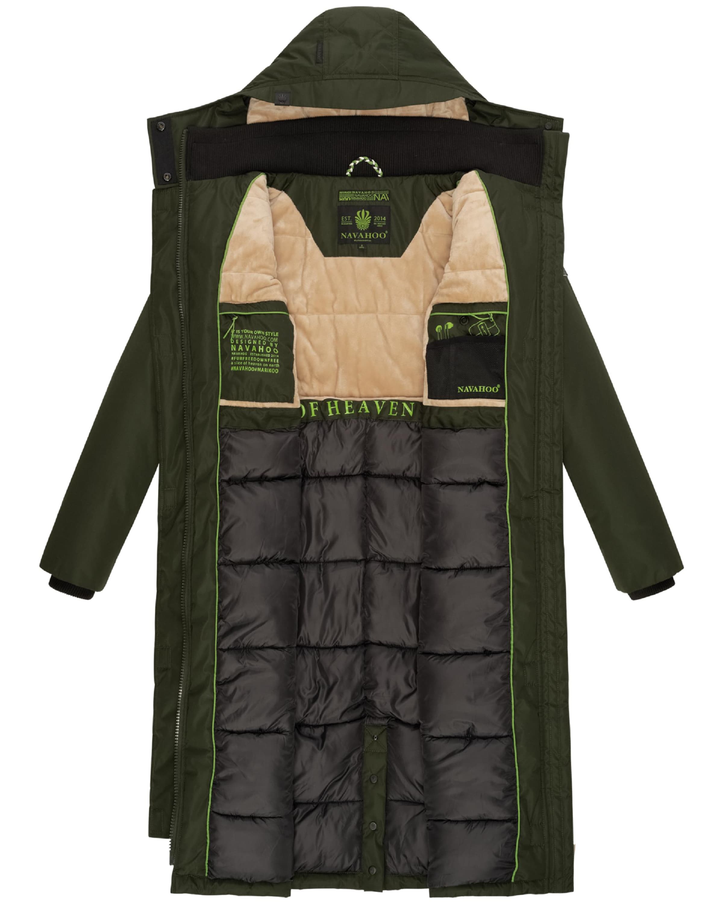 NAVAHOO Winter coat 'Hokulanii' in Green