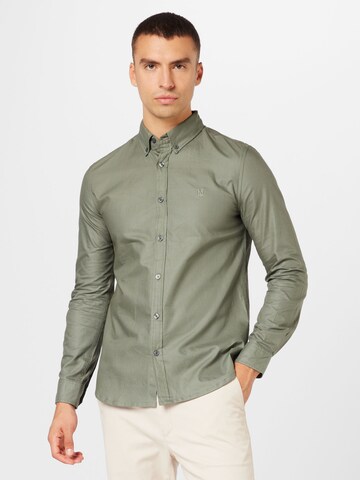 BURTON MENSWEAR LONDON Slim fit Button Up Shirt in Green: front