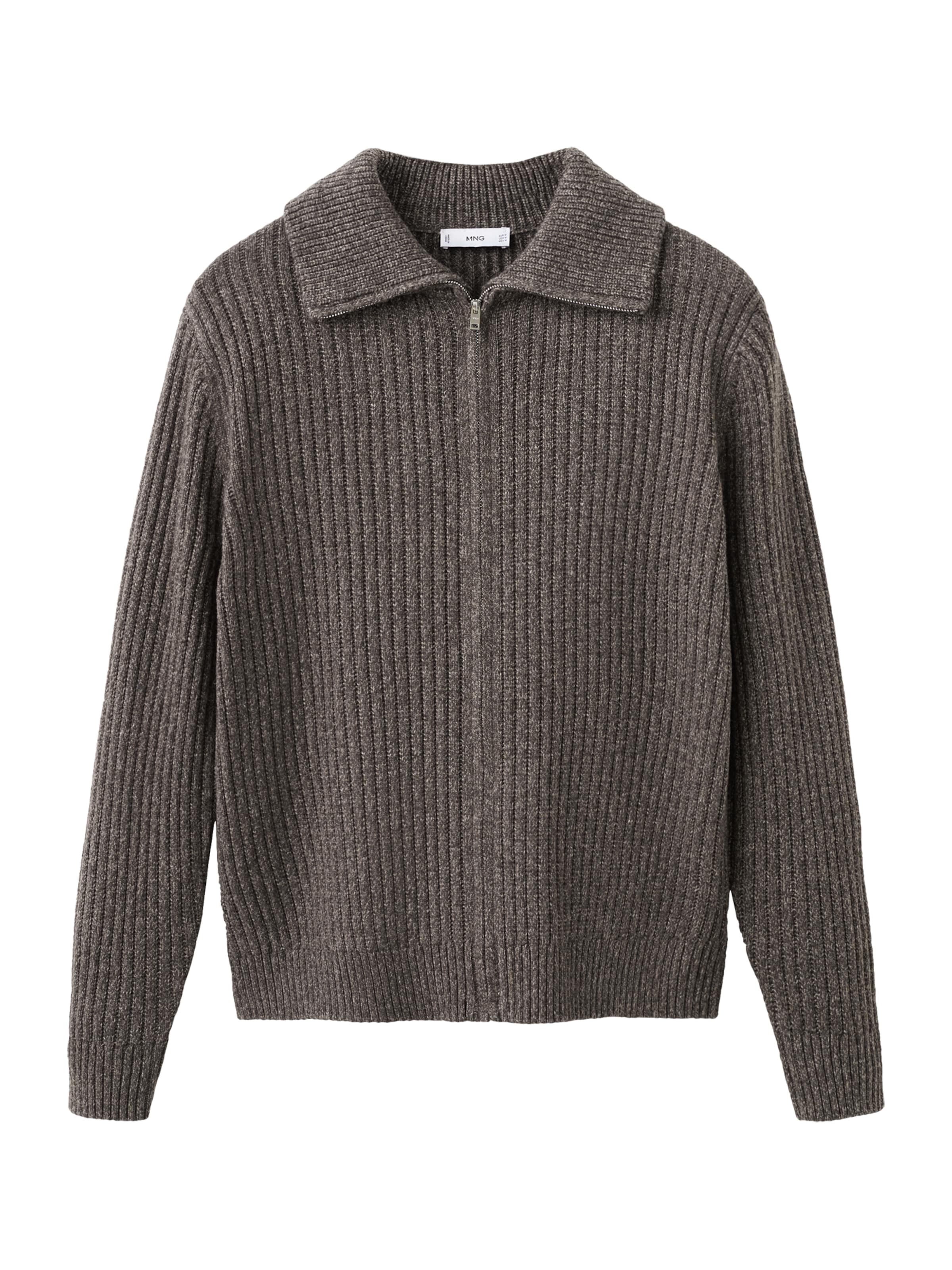 MANGO MAN Gebreid vest &#x27;JOANZ&#x27; in Bruin: voorkant