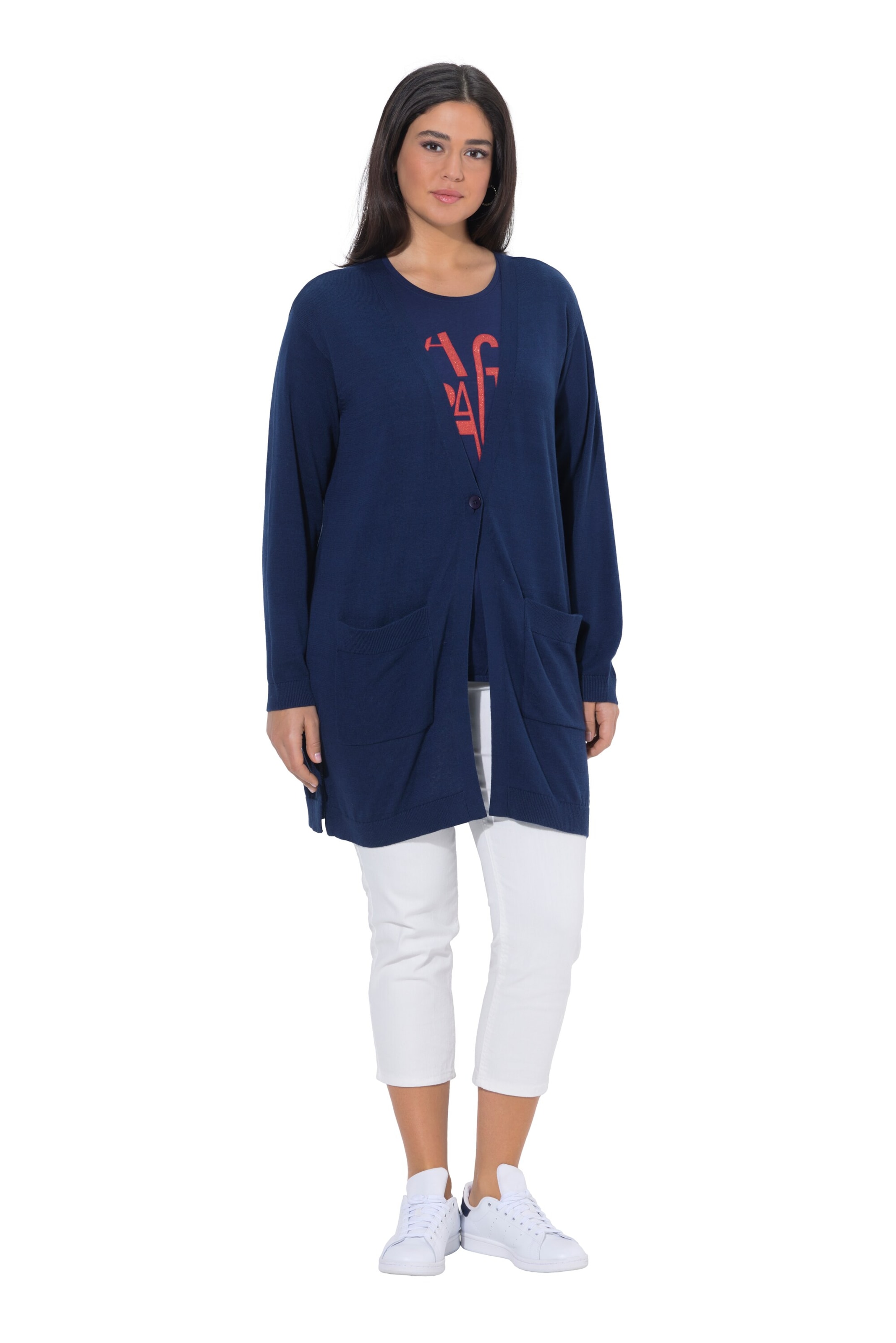 Ulla Popken Gebreid vest in Blauw