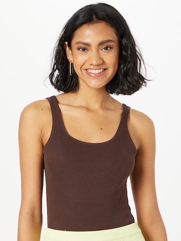 Shirtbody 'Irina' WEEKDAY en marron : devant