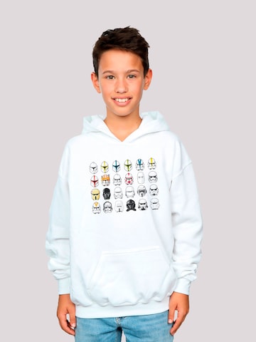 F4NT4STIC Sweatshirt 'Star Wars Stormtrooper Piloten Helme' in Weiß: predná strana