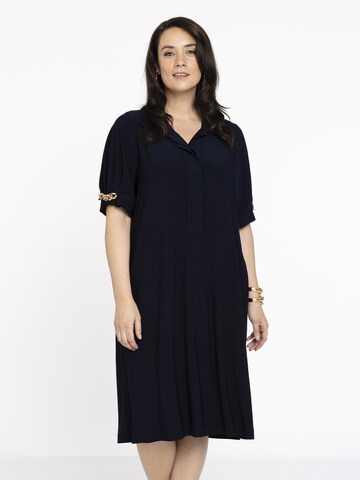 Yoek Shirt Dress in Blue: front