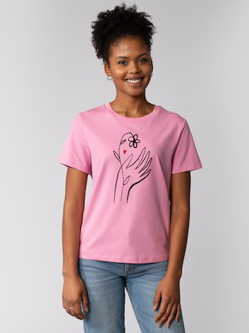 T-shirt 'Self Love' Watapparel en rose : devant