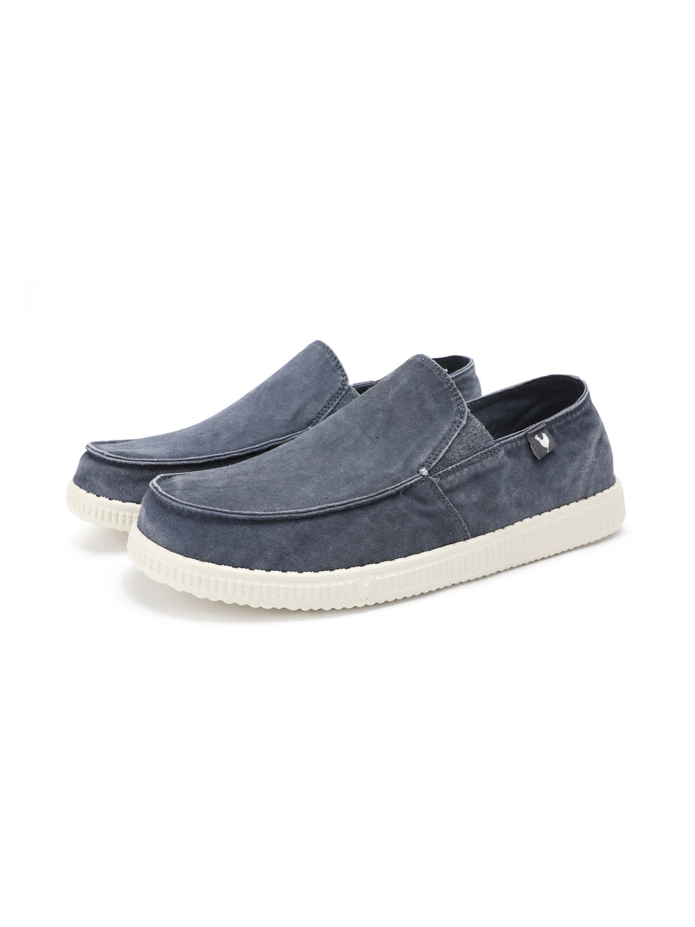 Walk In Pitas Moccasin ' 150 SLIP ON WASHED ' in Grey: front