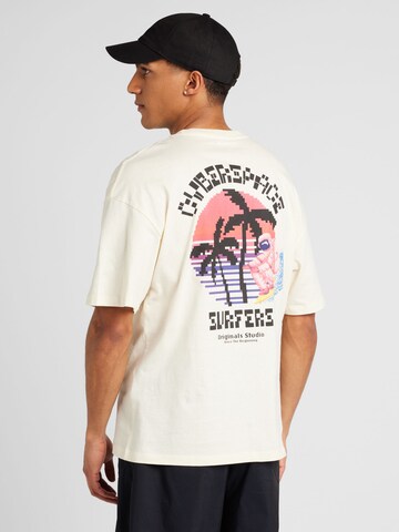 JACK & JONES T-Shirt 'Cyberspace' in Beige: Vorderseite
