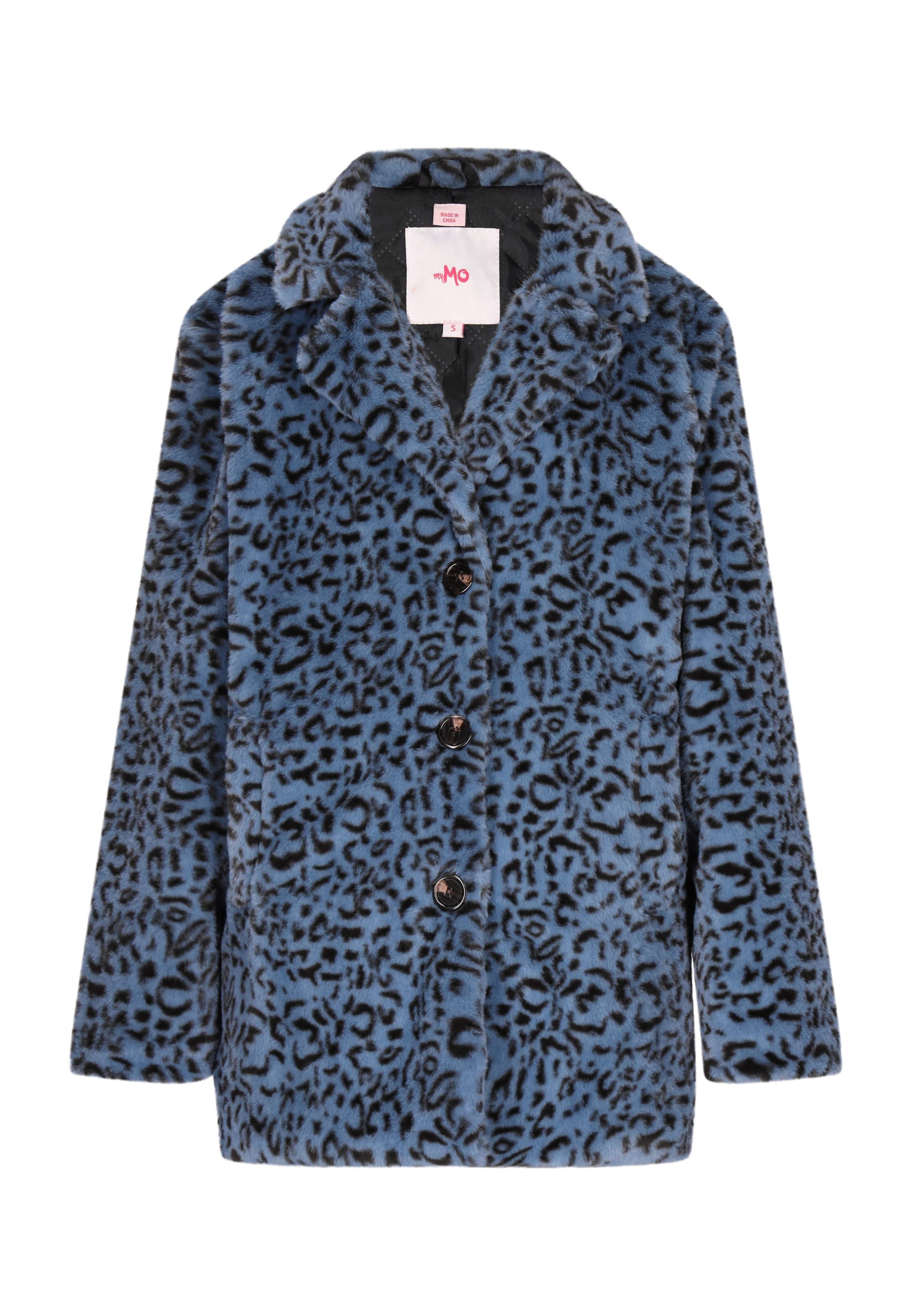 MYMO Ανοιξιάτικο και φθινοπωρινό παλτό σε μπλε: μπροστά