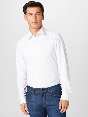 Coupe slim Chemise 'Kenno' HUGO en blanc : devant