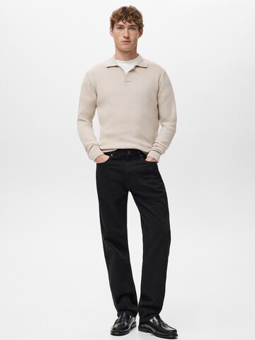 MANGO MAN Sweter 'ANTIGUAS' w kolorze beżowy