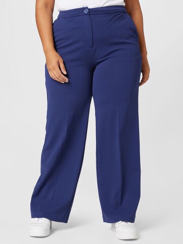 ONLY Carmakoma Wide leg Pleated Pants 'Carol' in Blue: front