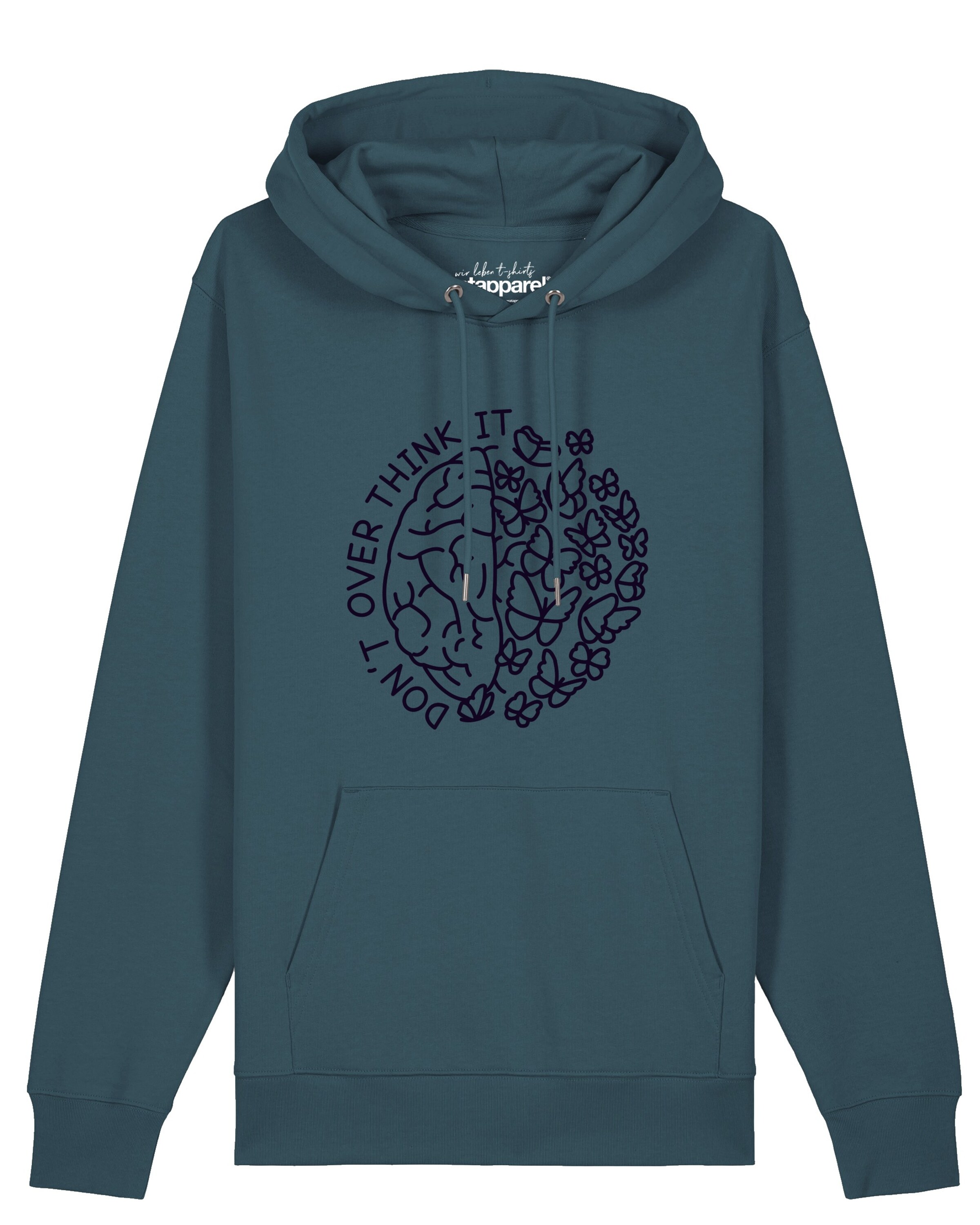 Sweat-shirt 'Don't overthink it' Watapparel en bleu : devant