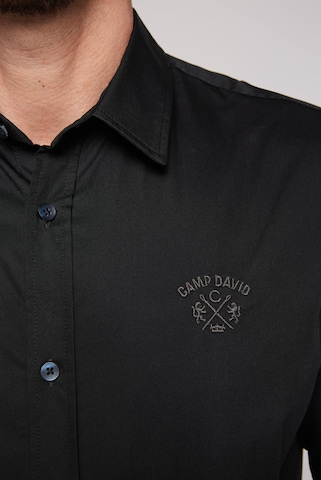 CAMP DAVID Regular fit Button Up Shirt in Black