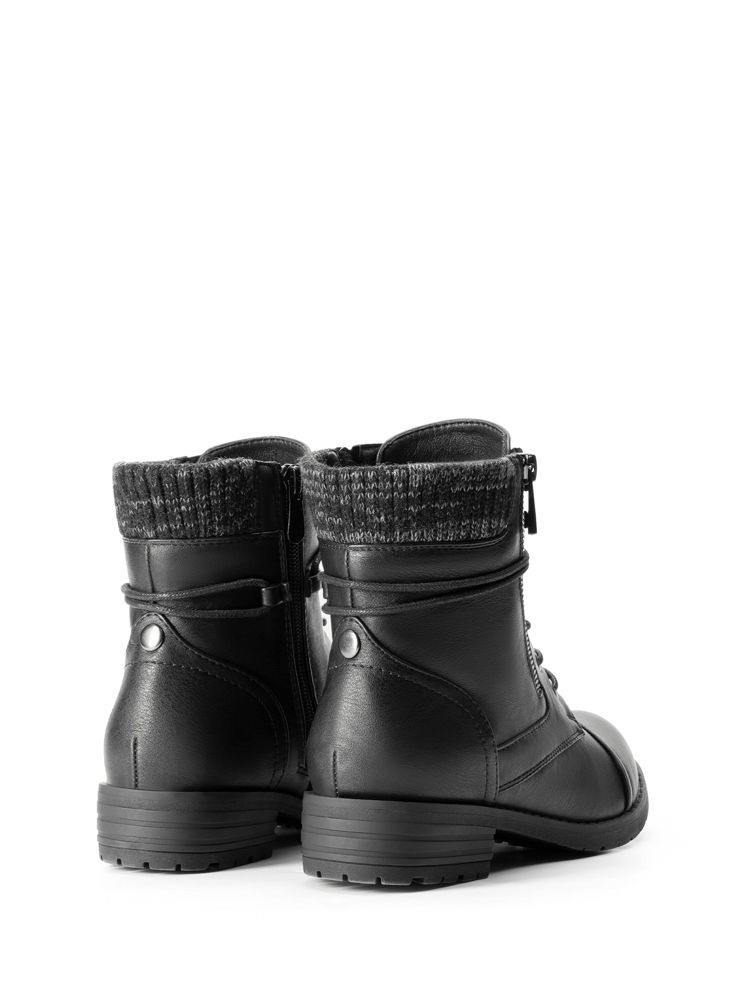 Dream Pairs Lace-Up Ankle Boots in Black