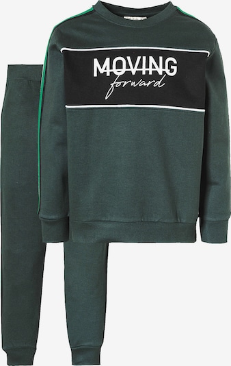 myToys COLLECTION Jogginganzug in dunkelgrün / schwarz / weiß, Produktansicht