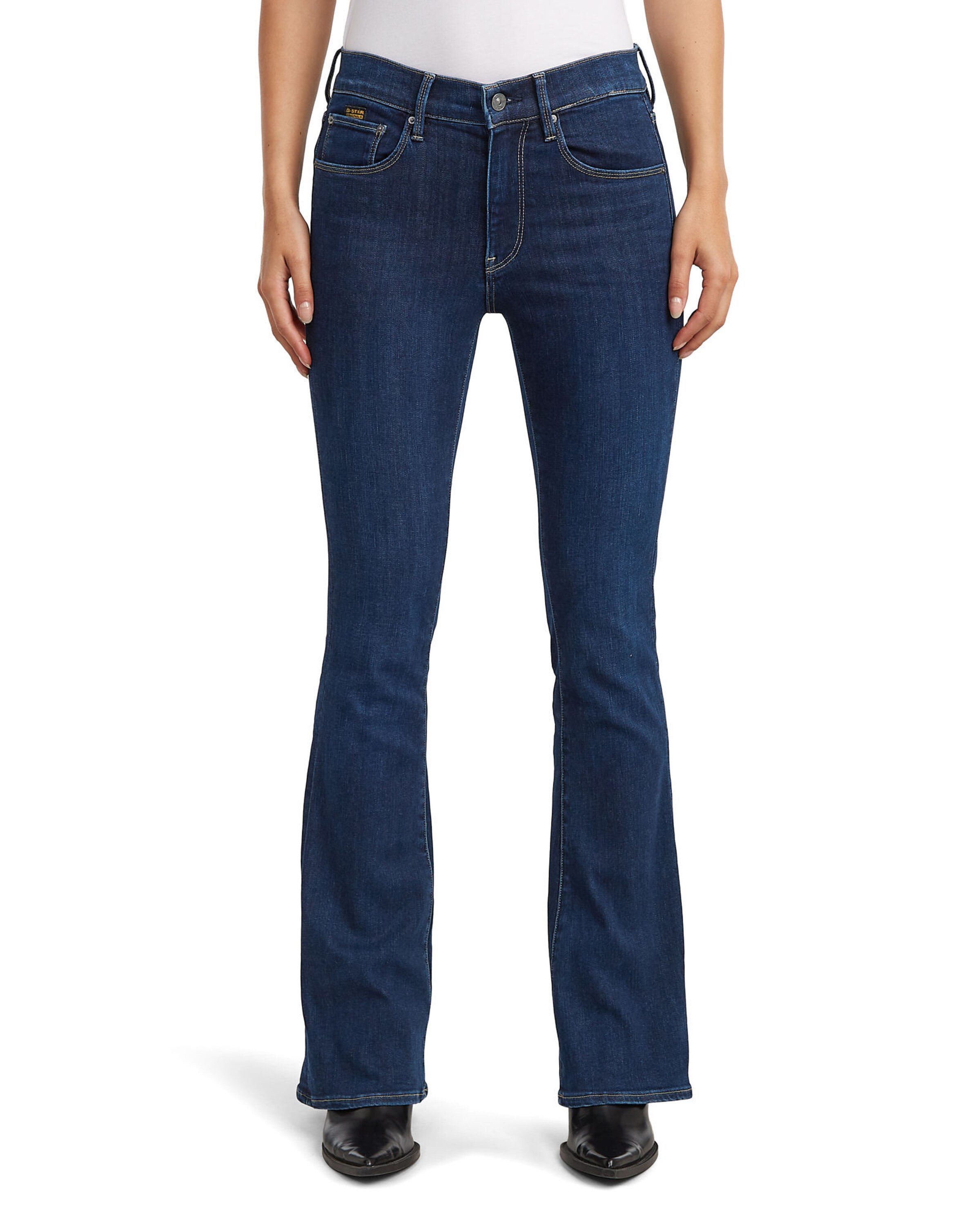 G-STAR Flared Jeans '3301' in Blauw: voorkant