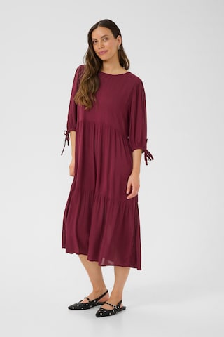 Cream Dress 'Aya' in Red