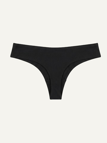 String 'Women's Merino Wool Thong - Black' ZUBEK en noir : devant