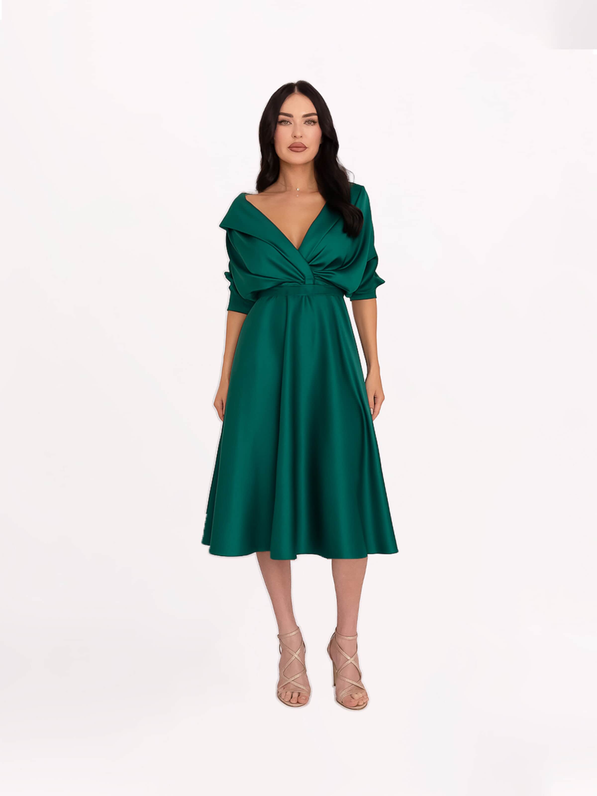 Robe de soirée acob a porter en vert : devant