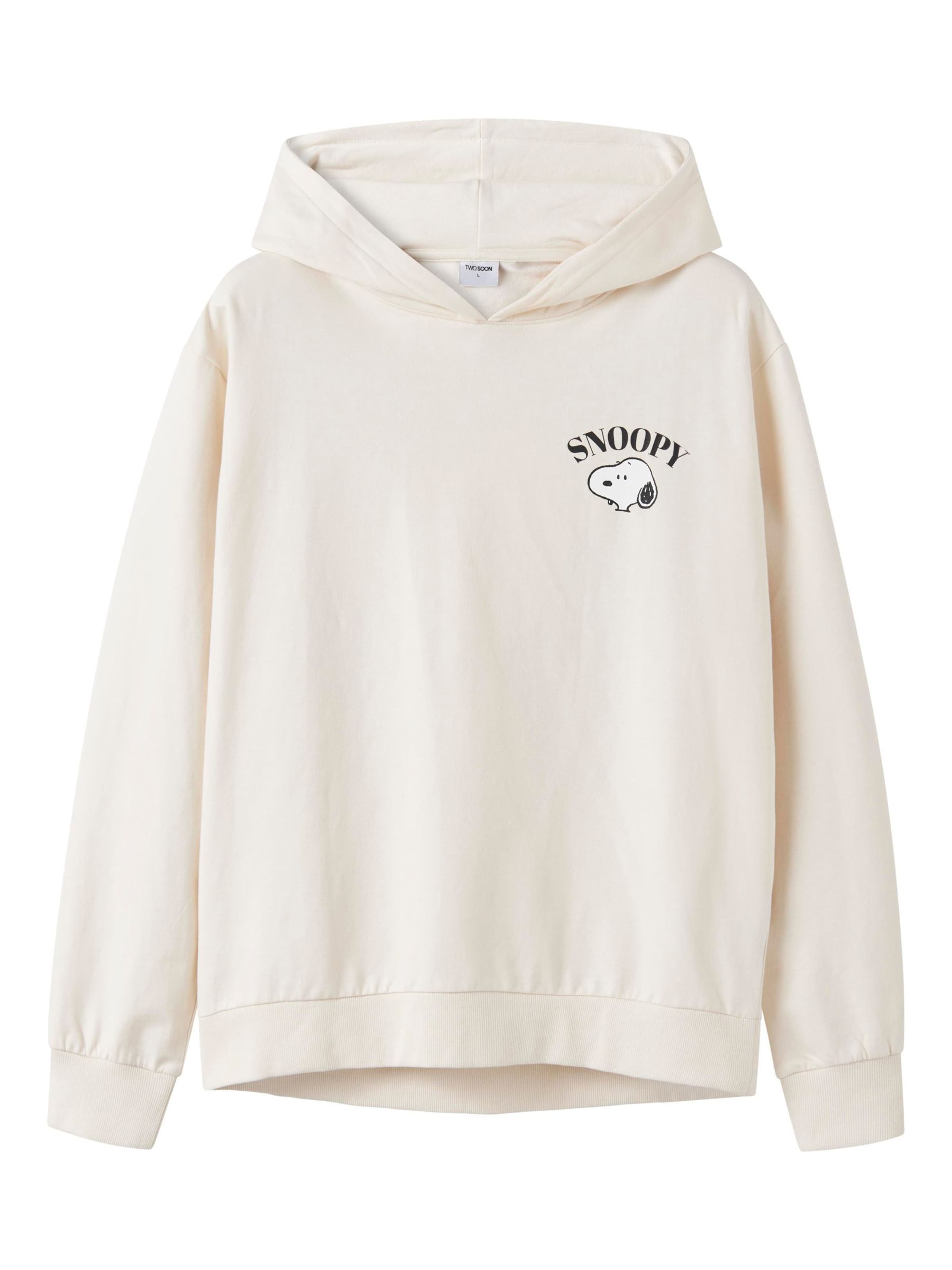 TWO SOON Sweatshirt i beige / sort / hvid, Produktvisning