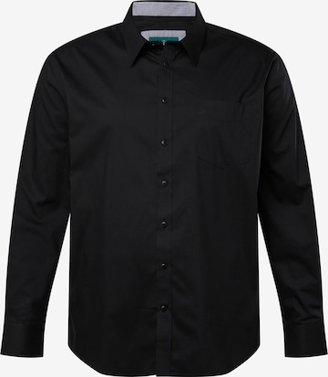 Boston Park Regular fit Overhemd in Zwart: voorkant
