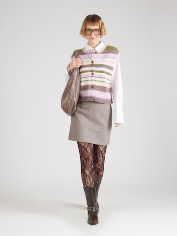 PIECES - Falda 'PCRILEY' en marrón