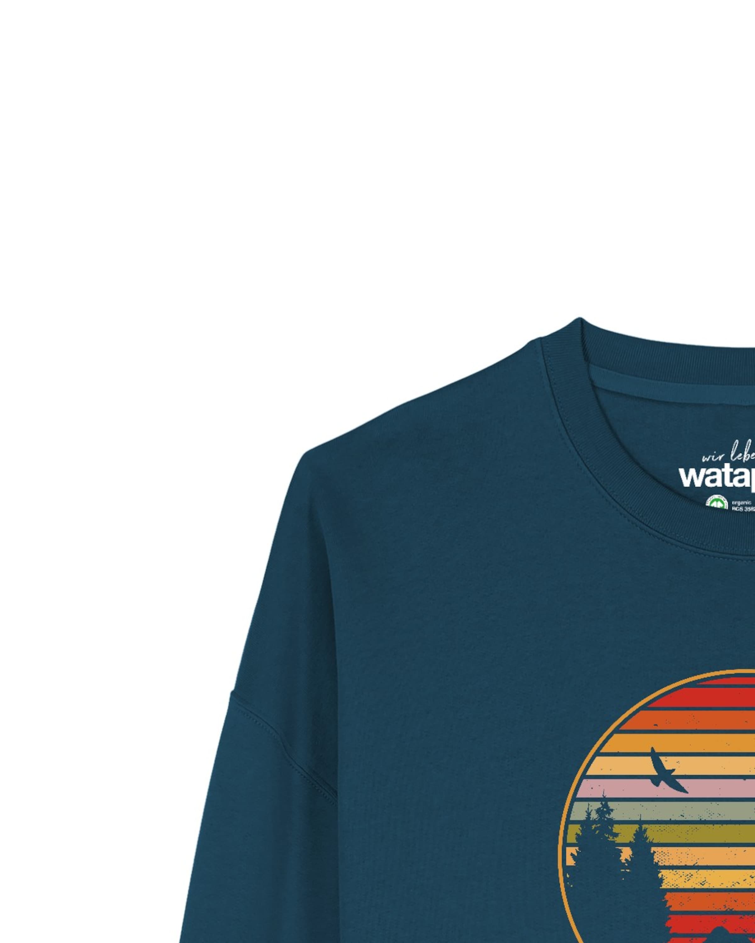 Sweat-shirt ' Sunset Berge & Tannen ' Watapparel en vert
