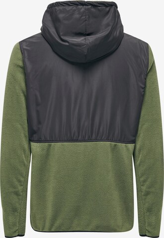 Only & Sons Fleece Jacket 'NOAH' in Green