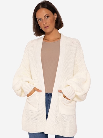 Cardigan dimensiuni mari de la SASSYCLASSY pe bej: față