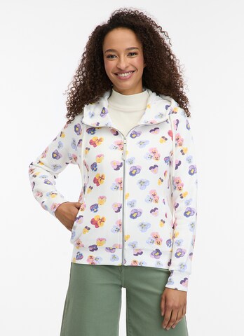 Ragwear Zip-Up Hoodie in White: front