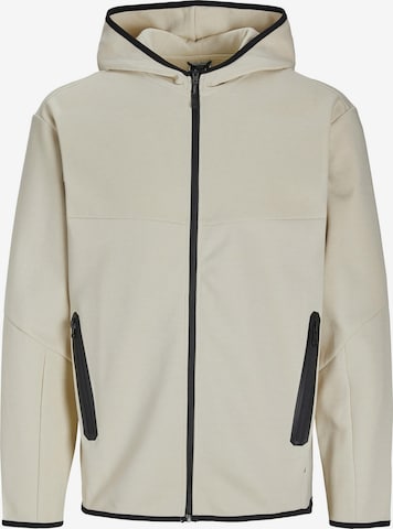 JACK & JONES Sweatjacke 'Fusion' in Beige: Vorderseite