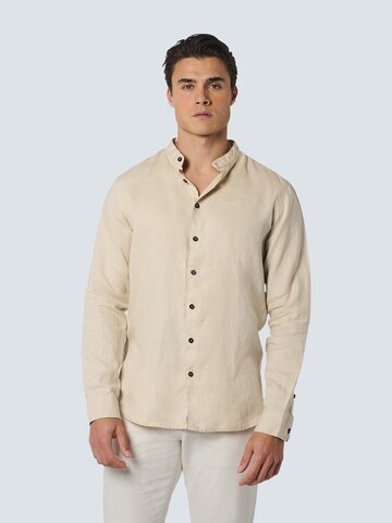 No Excess Regular fit Button Up Shirt 'Granddad' in Beige: front